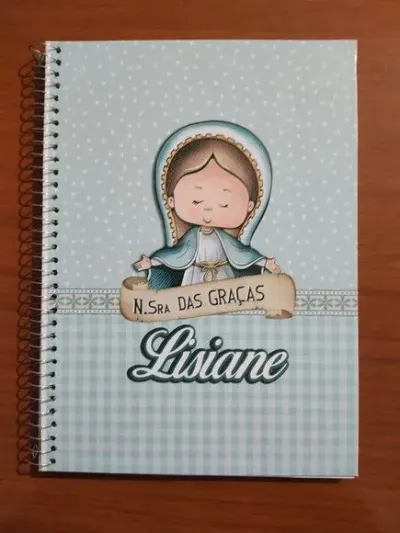 Caderno Capa Dura Grande Espiral 80fls - N S das Graças - artesanato de Emejhu Personalizados