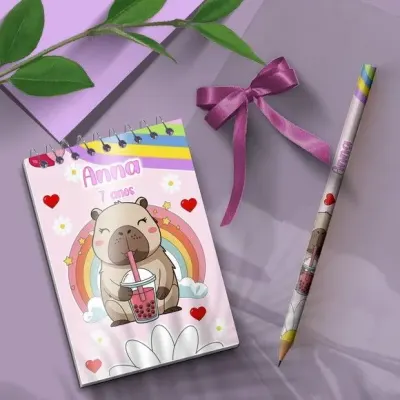 Bloquinho - Capivara Personalizado - artesanato de Mi Papelaria Criativa