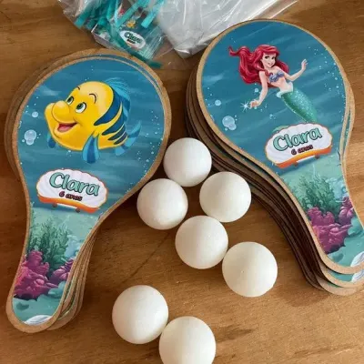 Raquete Ping Pong - Pequena Sereia - artesanato de Mi Papelaria Criativa