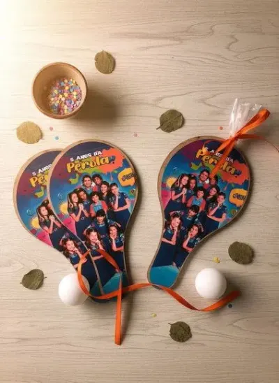 Raquete Ping Pong - Chiquitita - artesanato de Mi Papelaria Criativa