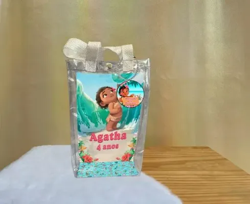 Sacola Transparente Moana Baby Personalizado - artesanato de Artmanha Lembrancinhas