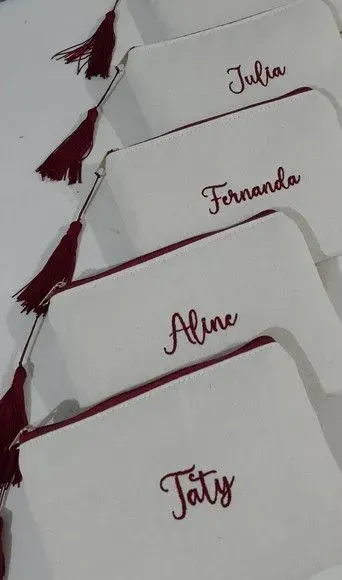 Necessaire Personalizada - Linho - artesanato de Innovare Studio