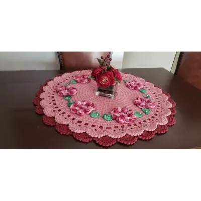 Centro de Mesa Encanto Bico Rendado Duplo - artesanato de Mari Crochê feito com carinho!