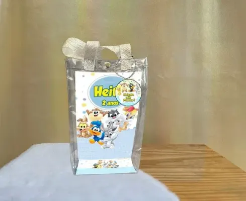 Sacola Transparente Baby Looney Tunes Personalizado - artesanato de Artmanha Lembrancinhas