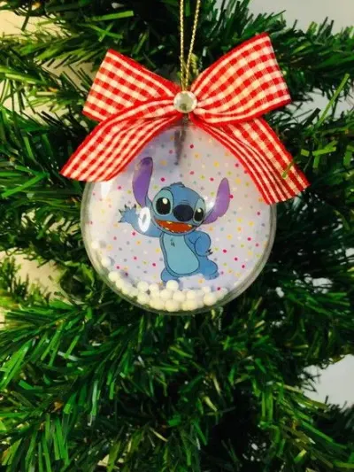 Bolinha de Natal Stitch - artesanato de Fina Essência Papelaria Personalizada
