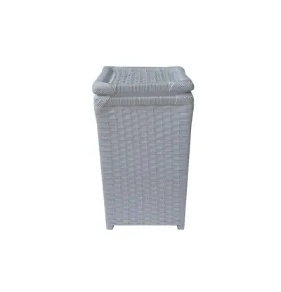 Kit c/ 1 Cesto Roupas 35x30x55 e 5 Caixas 40x24x25 Branco - artesanato de Mundo Urbano