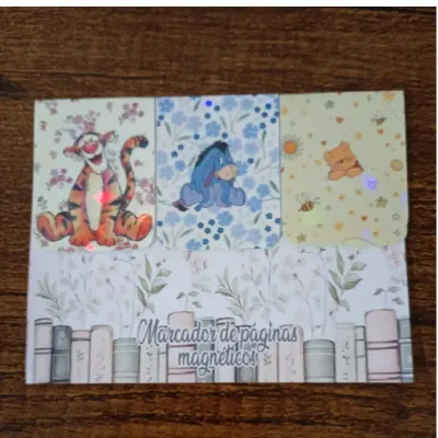 Marcador de Página Magnético Trio 2 - "Ursinho Pooh" - artesanato de Emejhu Personalizados