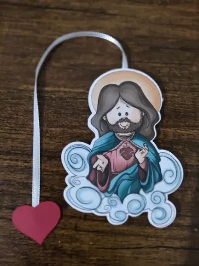 Marcador de Página 08 cm - Sagrado Coração de Jesus T - artesanato de Emejhu Personalizados