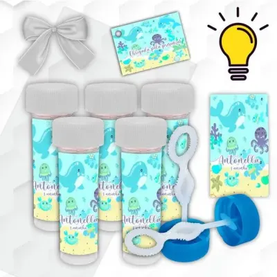 Bolinha de Sabão Fundo do Mar Personalizada - artesanato de Mi Papelaria Criativa
