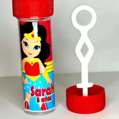 Bolinha de Sabão Mulher Maravilha Personalizada - artesanato de Mi Papelaria Criativa
