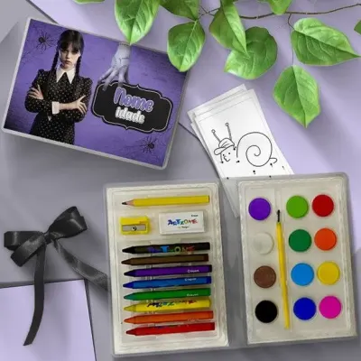 Estojo de Pintura - Wandinha Personalizado - artesanato de Mi Papelaria Criativa