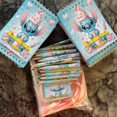 Bloquinho Stitch Personalizado - artesanato de Artmanha Lembrancinhas