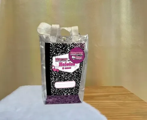 Sacola Transparente Monster High Personalizado - artesanato de Artmanha Lembrancinhas