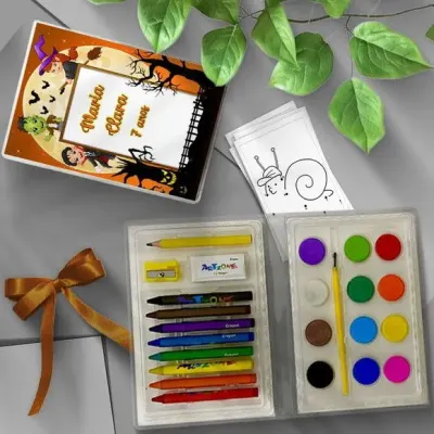 Estojo de Pintura 24pç - Halloween Personalizado - artesanato de Mi Papelaria Criativa