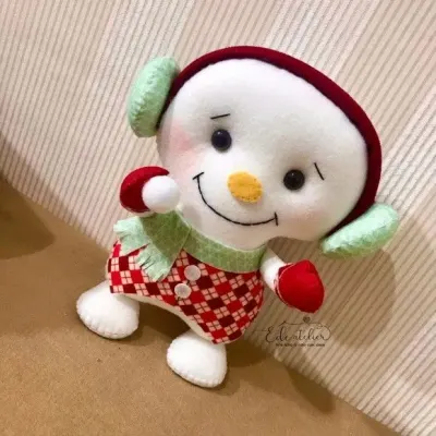 Boneco de Neve Natalino em Feltro - artesanato de edeatelier