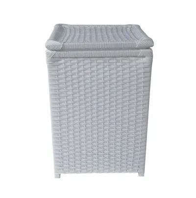 Cesto Roupa Sintético Branco 40x40x62 - artesanato de Mundo Urbano