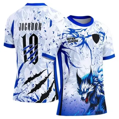 Camisa Interclasse Modelo 274 Lobo Azul e Branco - artesanato de JD PRINT 3D