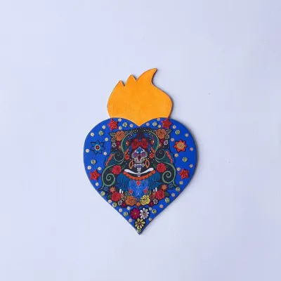 Enfeite de Parede Catrina Azul - artesanato de Estudio Bananeira