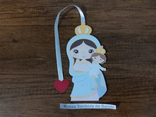Marcador de Página 13 cm - Nossa Senhora da Saúde - artesanato de Emejhu Personalizados