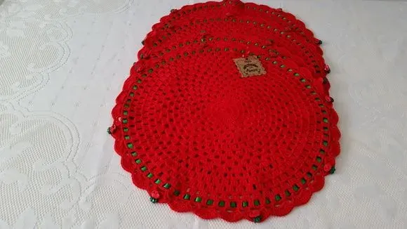 Sousplat em Crochê Natal - artesanato de Mari Crochê feito com carinho!