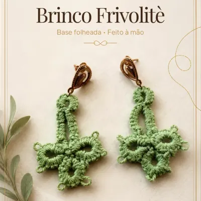 Brinco Frivolitè 4 - artesanato de Djulik