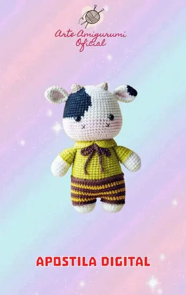 Receita Vaca Fofinha Amigurumi - artesanato feito à mão por Arte Amigurumi Oficial
