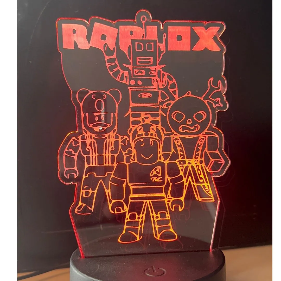 Luminaria Roblox personalizada para quarto em acrilico de 3mm com base de led RGB - foto 5