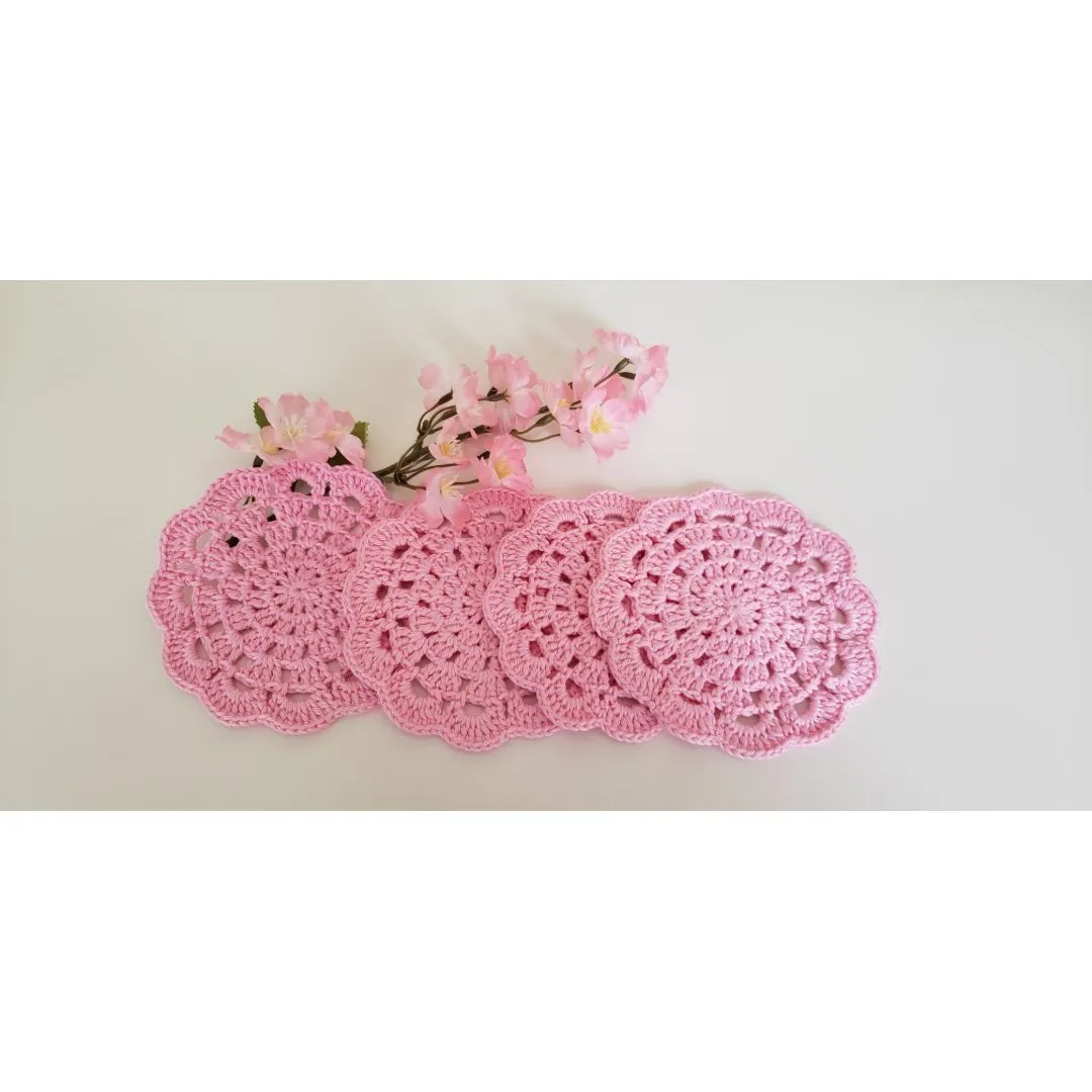 Descanso de Copos Diversas Cores (04 unidades) Variações 2 - artesanato de Mari Crochê feito com carinho!