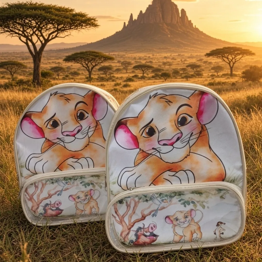 Mochila com bolso - artesanato feito à mão por Vanessa Duarte Personalizados