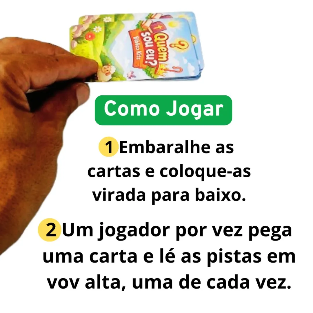 Quem Sou Eu Bíblico Infantil 36 Cartas Jogo de Adivinhação JD Arte - foto 4