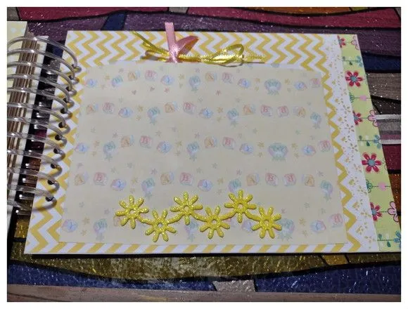 Álbum de Fotos Personalizado Ursinho Bebê - Rosa e Amarelo - foto 3