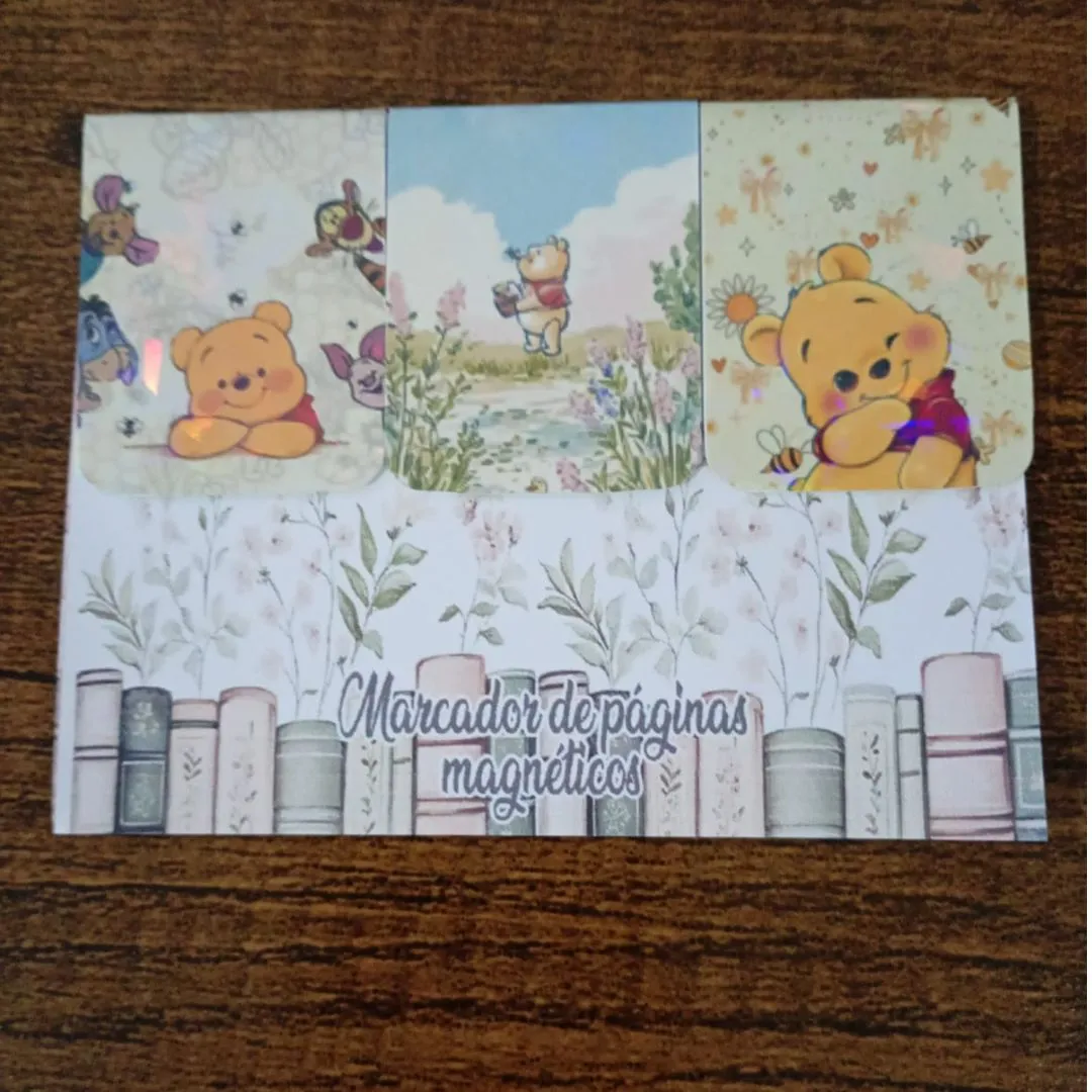 Marcador de Página Magnético Trio 1 - "Ursinho Pooh" - artesanato de Emejhu Personalizados