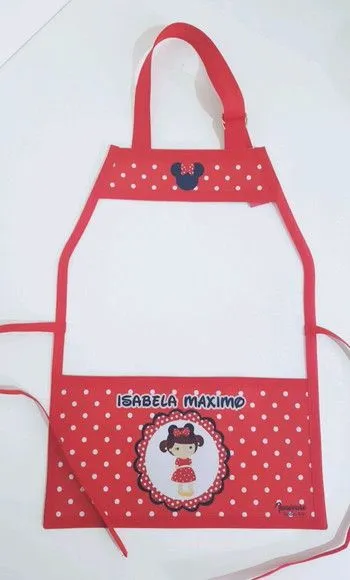 Avental escolar Minnie - artesanato feito à mão por Innovare Studio