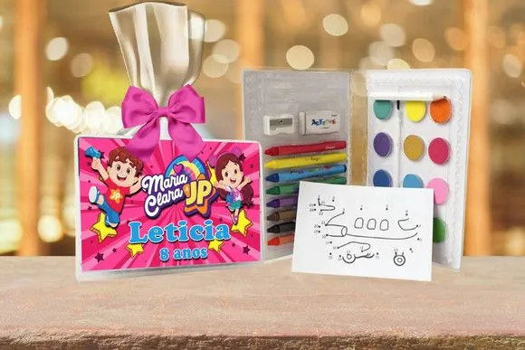 Estojo de Pintura Jp e Maria Clara Personalizado - feito à mão por Artmanha Lembrancinhas