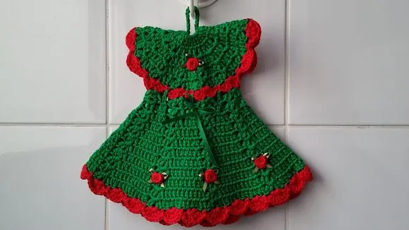 Pegador de Panelas Vestido Samambaia (20 cm x 15 cm ) - foto 3