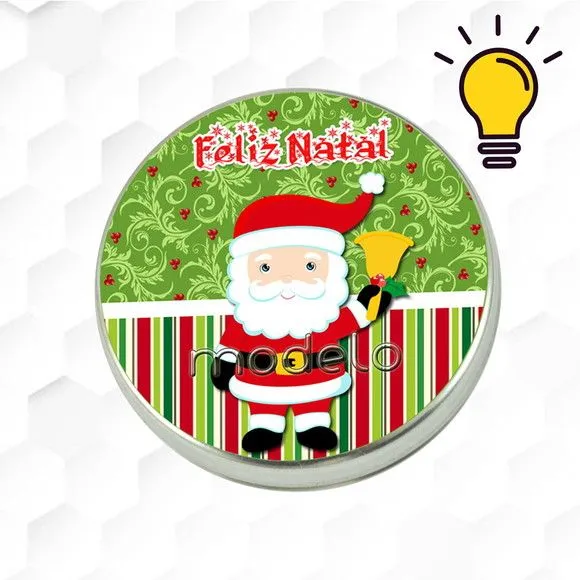 Latinha Metalizada Natal Personalizada - feito à mão por Mi Papelaria Criativa