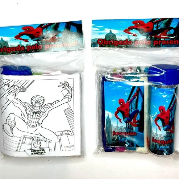 Kit Massinha + Giz + Bolha Homem Aranha Personalizado - foto 2