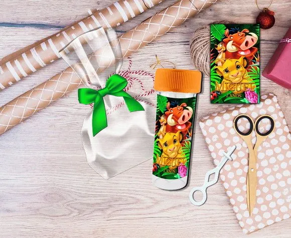 Bolha de Sabão Rei Leao Personalizada - feito à mão por Artmanha Lembrancinhas