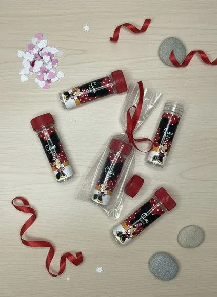 Bolha de Sabão - Minnie Vermelha Personalizado - artesanato feito à mão por Mi Papelaria Criativa
