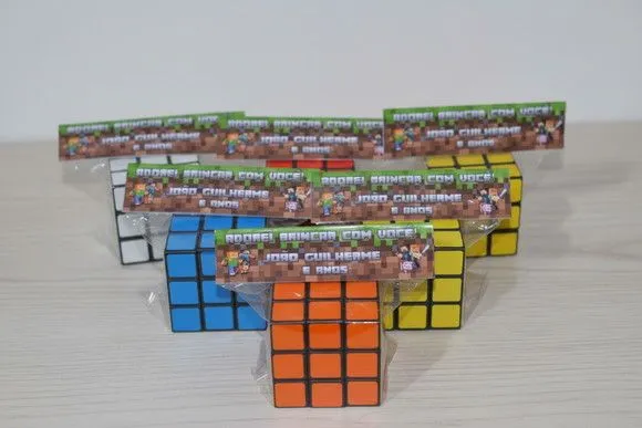Lembrancinha Cubo Mágico - Minecraft Personalizado - feito à mão por Mi Papelaria Criativa