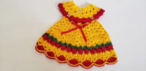 Puxador Forno Vestidinho Tulipas Amarelo / Vermelho - foto 2