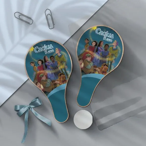 Raquete Ping Pong - Wish Personalizada - feito à mão por Mi Papelaria Criativa