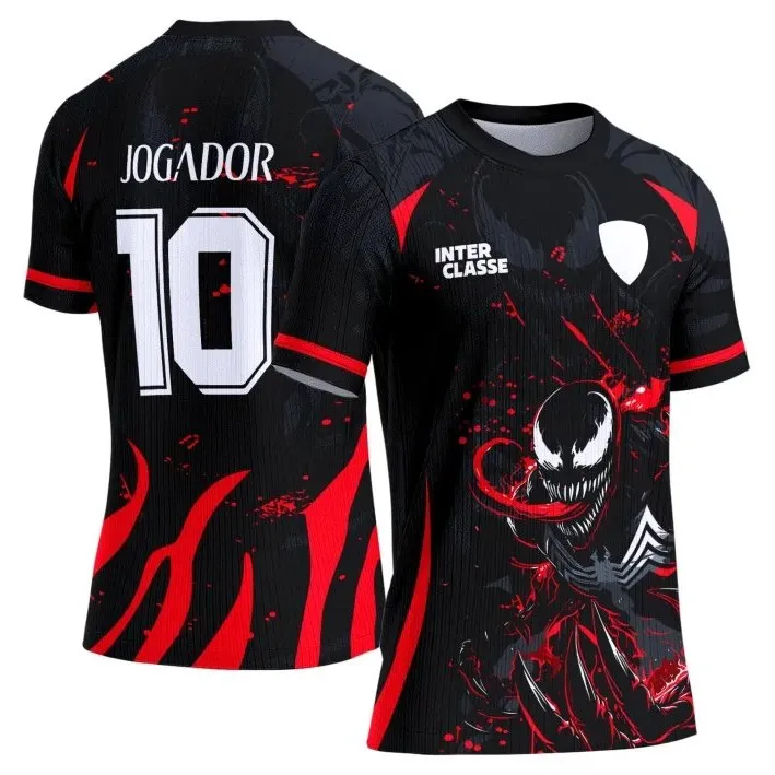 Camisa Interclasse Modelo 261 Venom Vermelho e Preto - artesanato de JD PRINT 3D