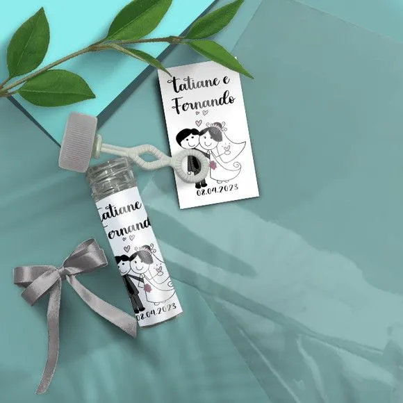 Bolha de Sabão - Casamento Personalizado - artesanato feito à mão por Mi Papelaria Criativa