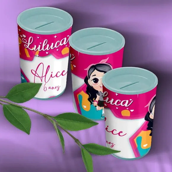Cofrinho - Luluca Personalizado - artesanato de Mi Papelaria Criativa