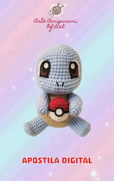 Receita Pokemon Squirtle Amigurumi - artesanato feito à mão por Arte Amigurumi Oficial