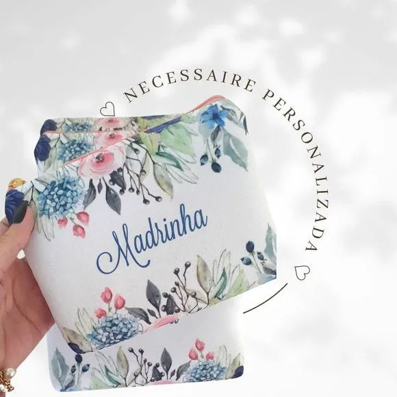 Necessaire personalizada - Flores - artesanato feito à mão por Innovare Studio