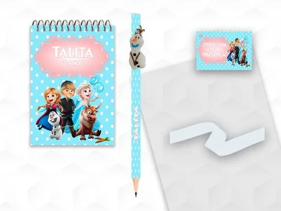 Bloquinho com Aplique Frozen Cute Personalizado - artesanato feito à mão por creativitybynina