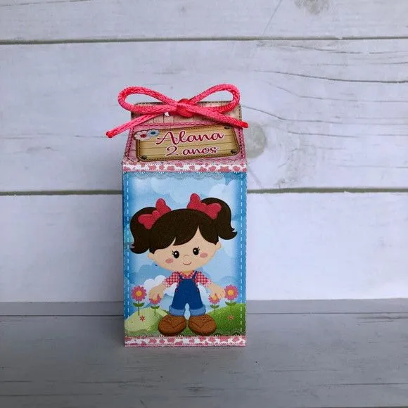 Mini Caixa Milk Fazendinha Menina - foto 2