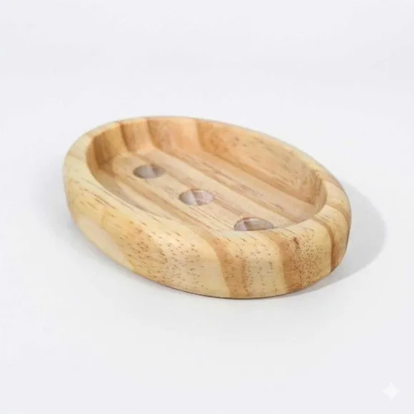 100 Saboneteira Ecológica Madeira Natural Design Minimalista